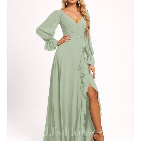 Bridesmaid Green Maxi Dress - Picture 6 of 6